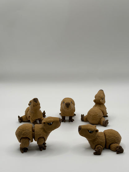 Articulated 3D Printed Capybara - 3 Inch Fidget Toy
