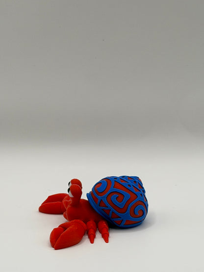 Articulated 3D Printed Hermit Crab - 3 Inch Fidget Toy