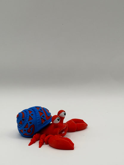 Articulated 3D Printed Hermit Crab - 3 Inch Fidget Toy