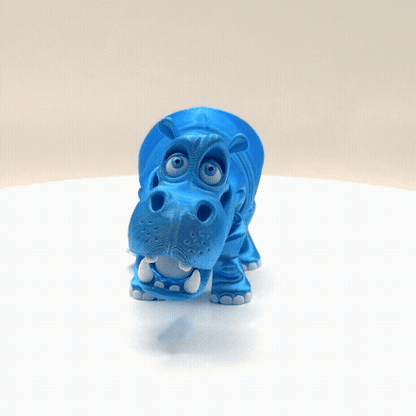 Articulated 3D Printed Hippo - 3.5 Inch Fidget Toy