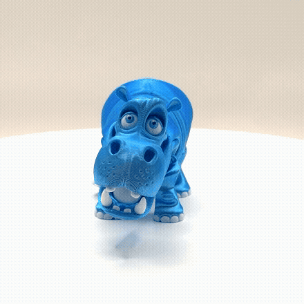 Articulated 3D Printed Hippo - 3.5 Inch Fidget Toy