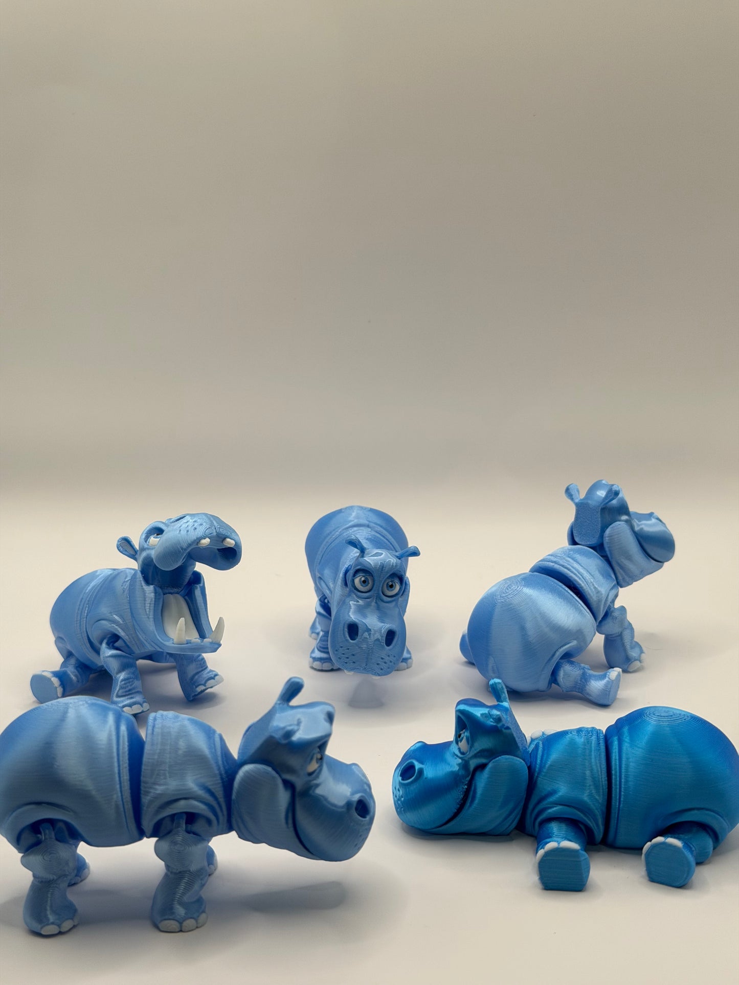 Articulated 3D Printed Hippo - 3.5 Inch Fidget Toy