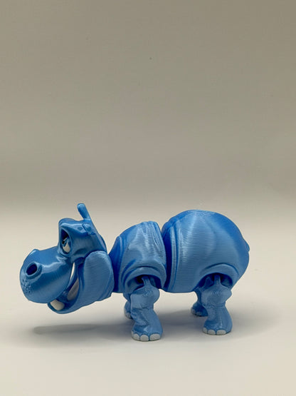 Articulated 3D Printed Hippo - 3.5 Inch Fidget Toy