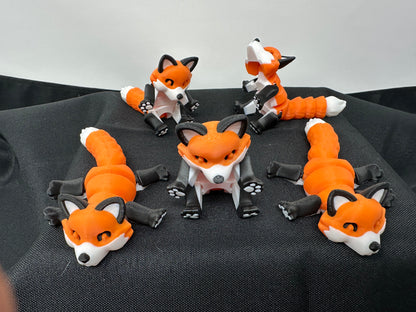 Articulated 3D Printed Fox - 4 Inch Mini Fidget Toy