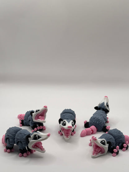 Articulated 3D Printed Opossum - 4 Inch Fidget Toy