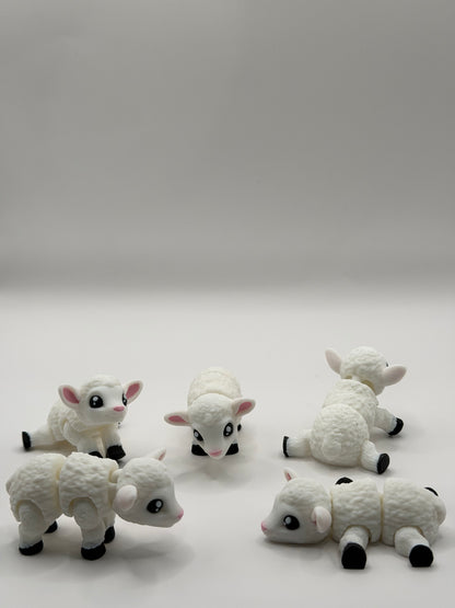 Articulated 3D Printed Lamb - 3 Inch Fidget Toy