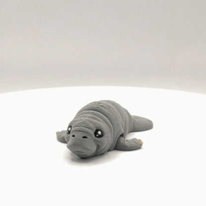 Articulated 3D Printed Manatee - 4 Inch Fidget Toy