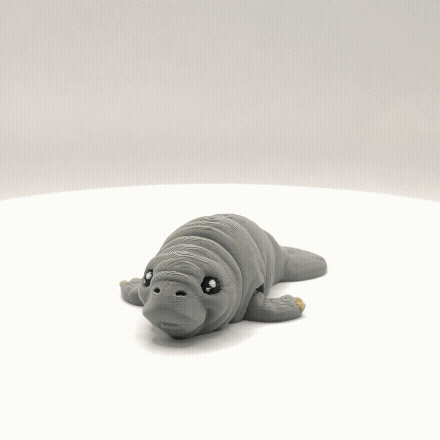 Articulated 3D Printed Manatee - 4 Inch Fidget Toy