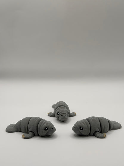 Articulated 3D Printed Manatee - 4 Inch Fidget Toy